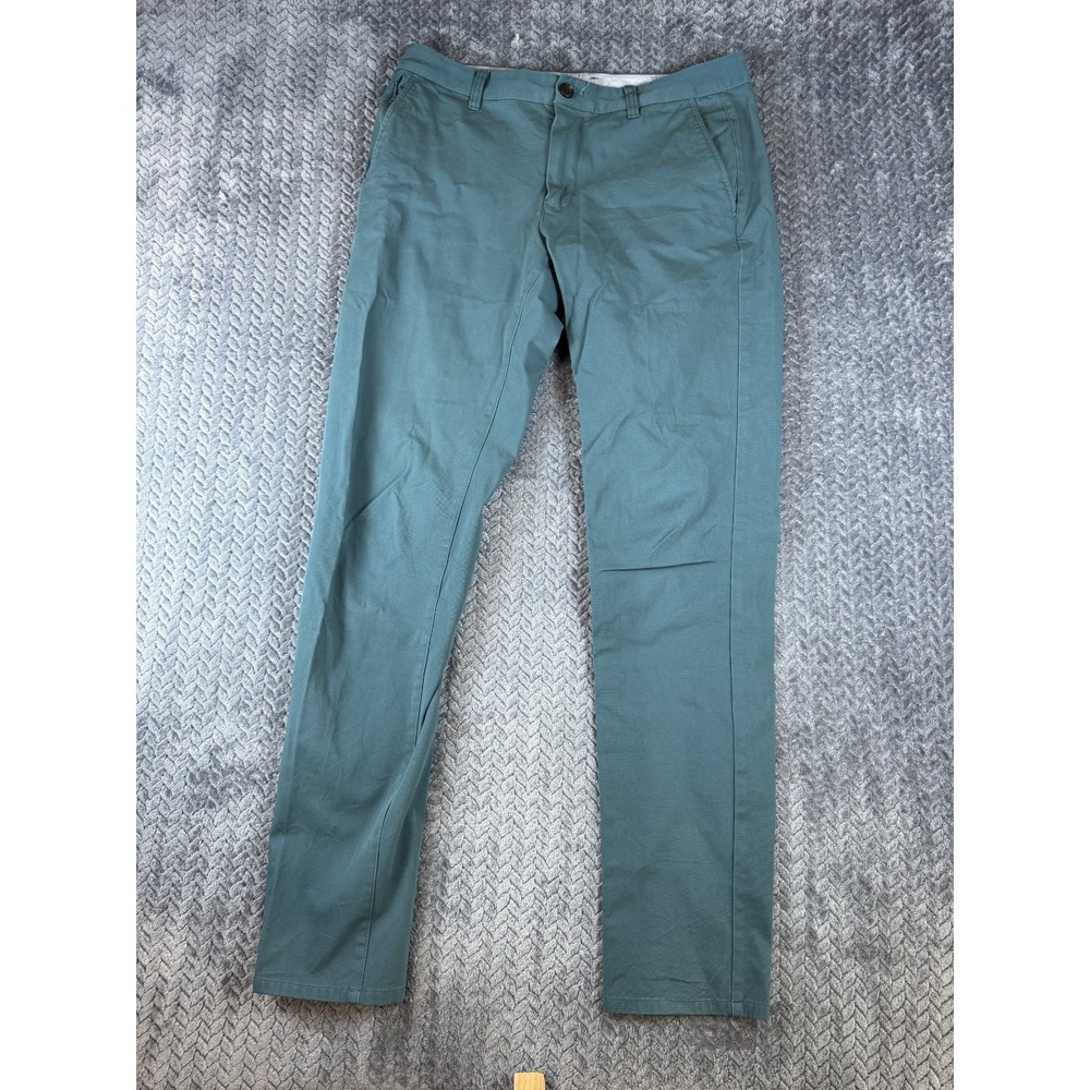 Bonobos Weekday Warrior Chino Pants Mens 31x32 Green Cotton Stretch Slim Taper